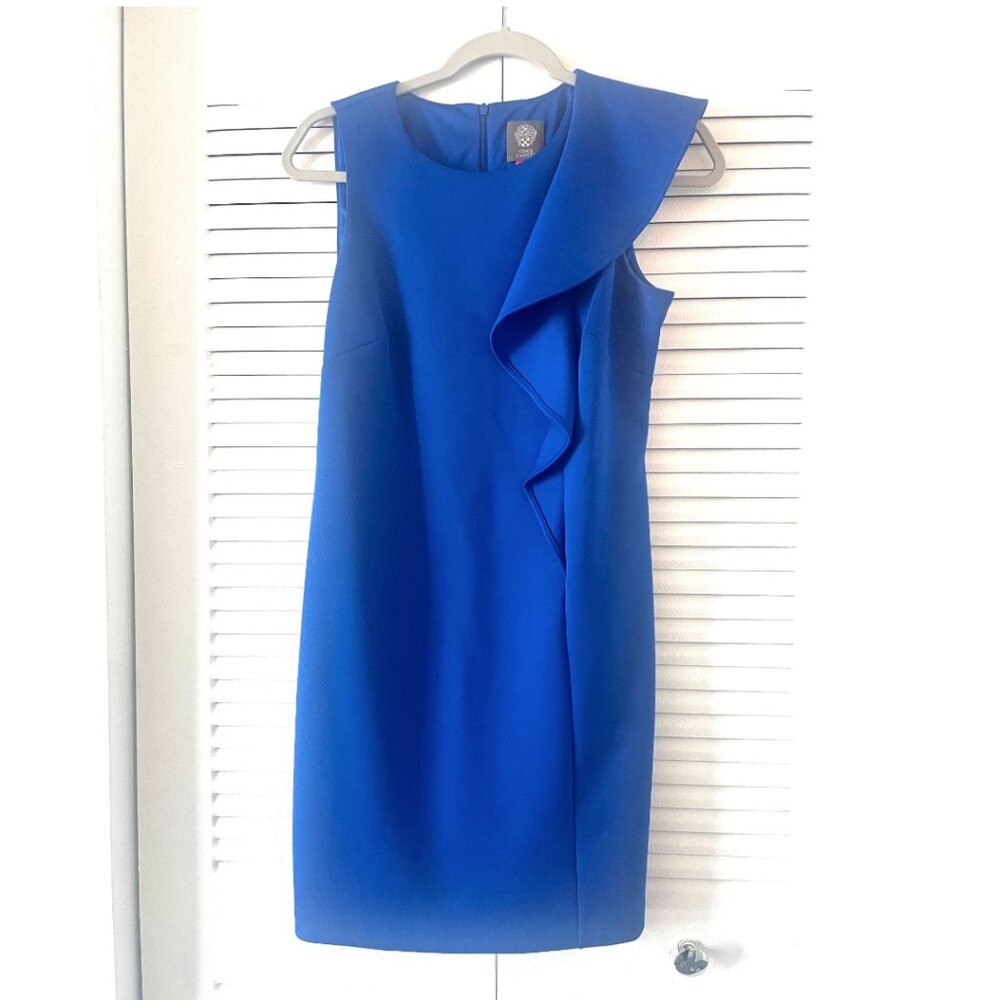 Vince Camuto Sleeveless Ruffle Shoulder Dress Size 6